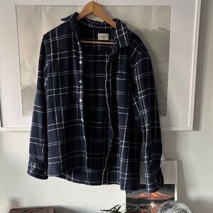 Obey Dark Blue Plaid Men's Shirt thick 100% cotton